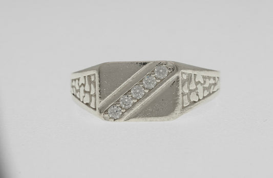 Plaque Ring Men with Zirconia